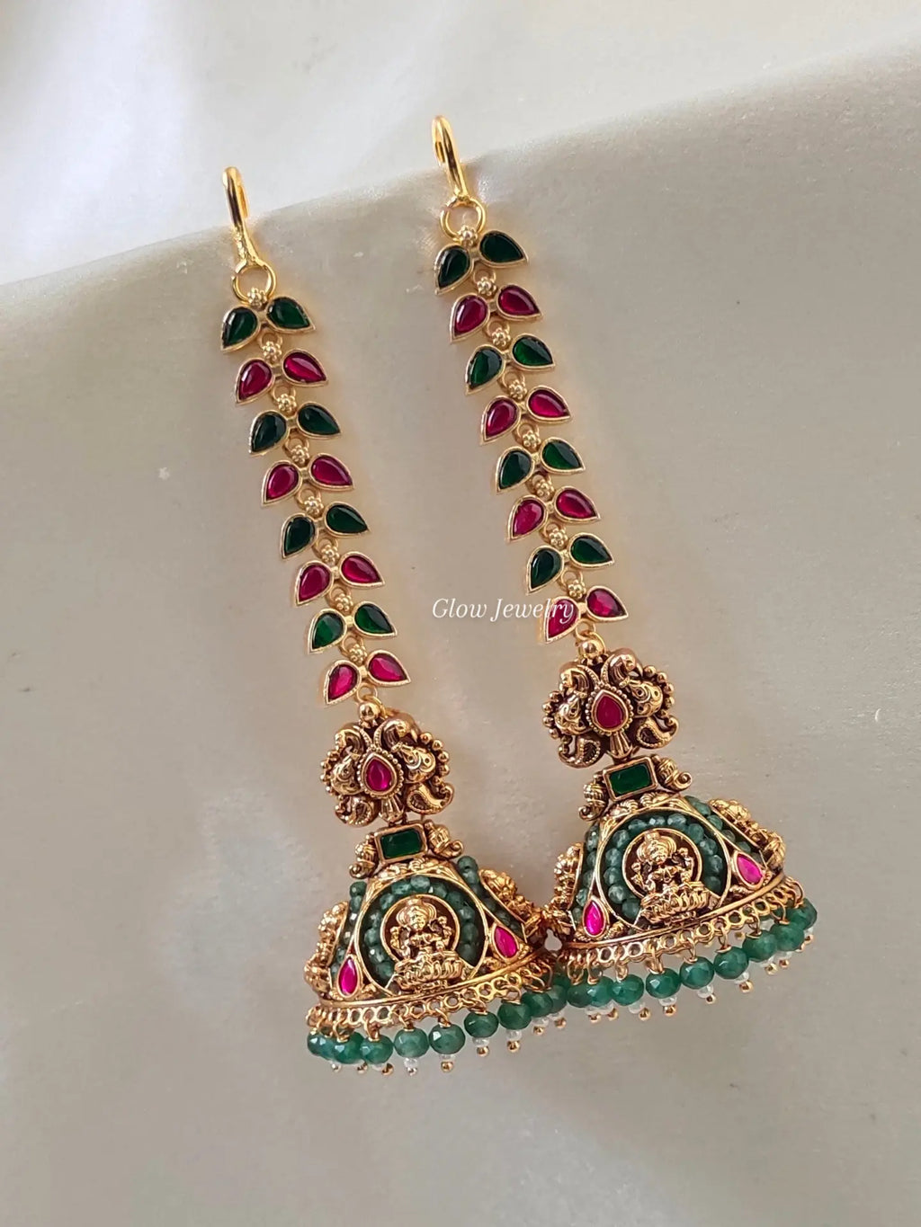 Premium Quality Jadau Bridal Jumka with Jadau Maatil