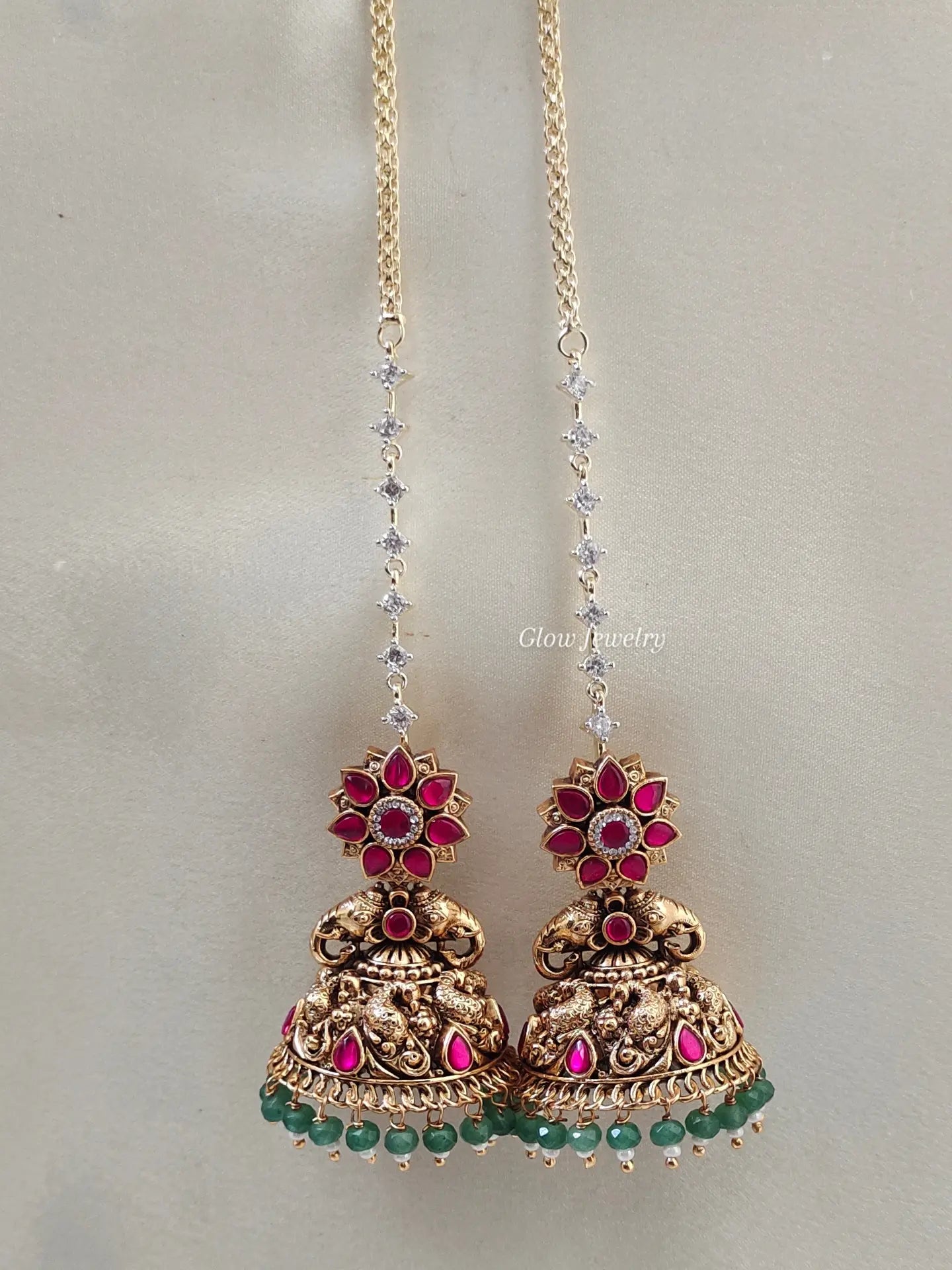 Premium Quality Jadau Bridal Jumka with AD Stone Maatil