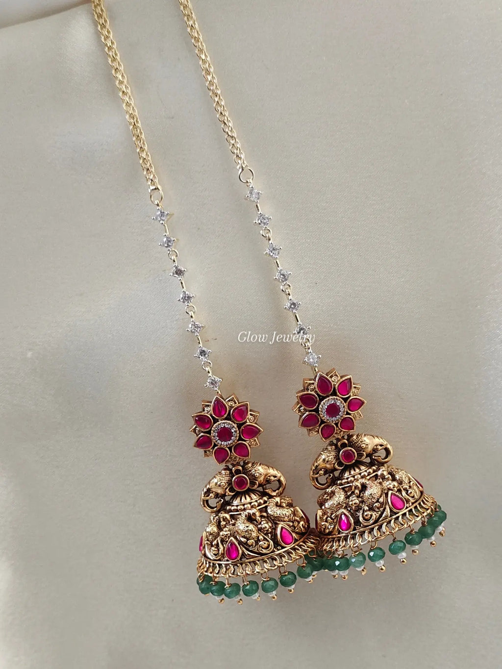 Premium Quality Jadau Bridal Jumka with AD Stone Maatil