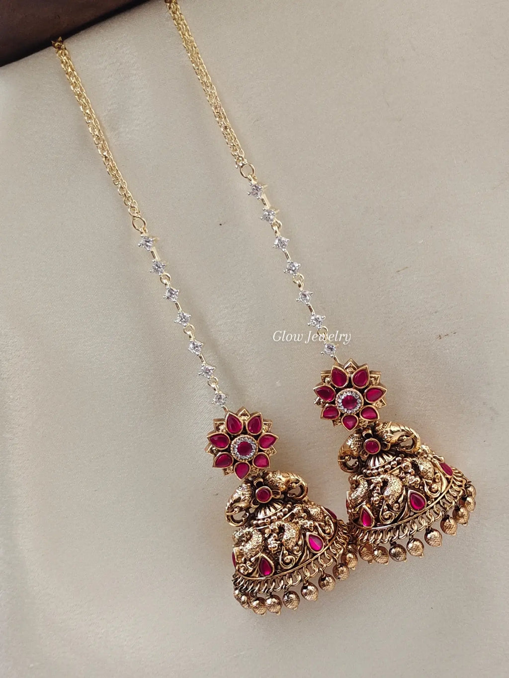 Premium Quality Jadau Bridal Jumka with AD Stone Maatil