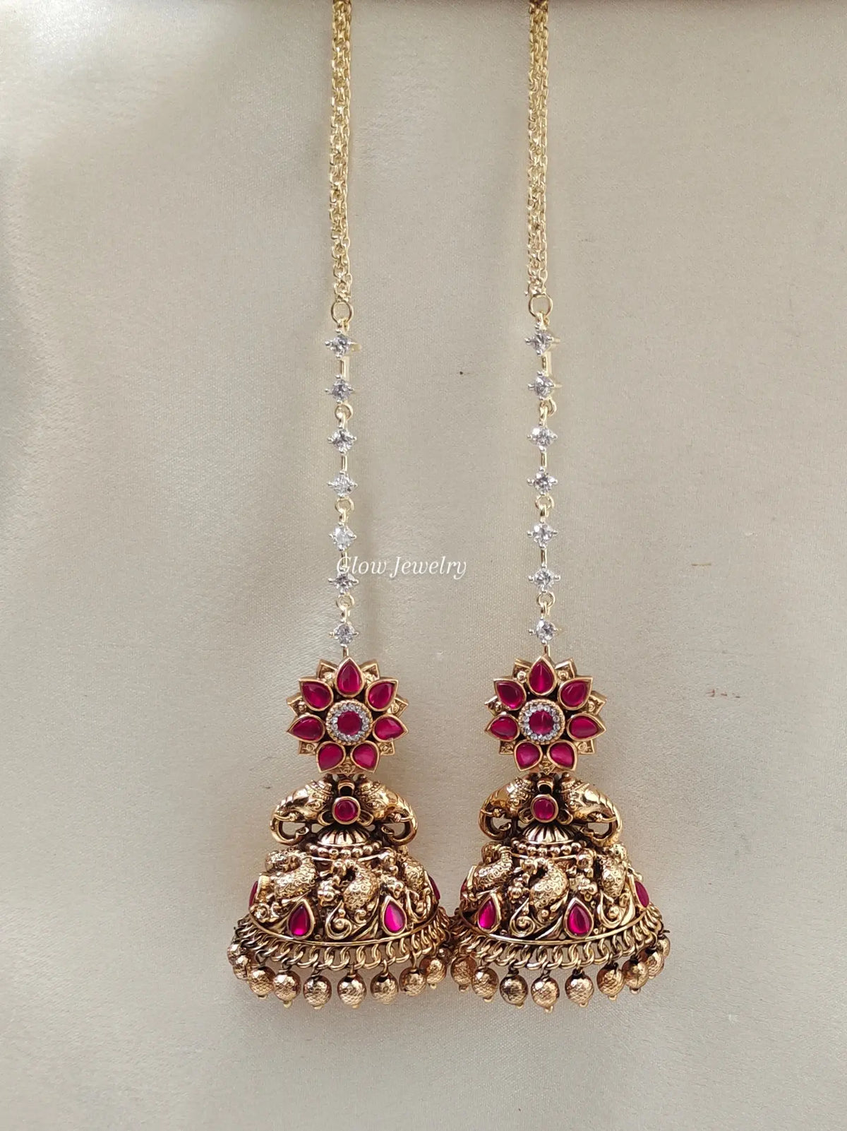Premium Quality Jadau Bridal Jumka with AD Stone Maatil