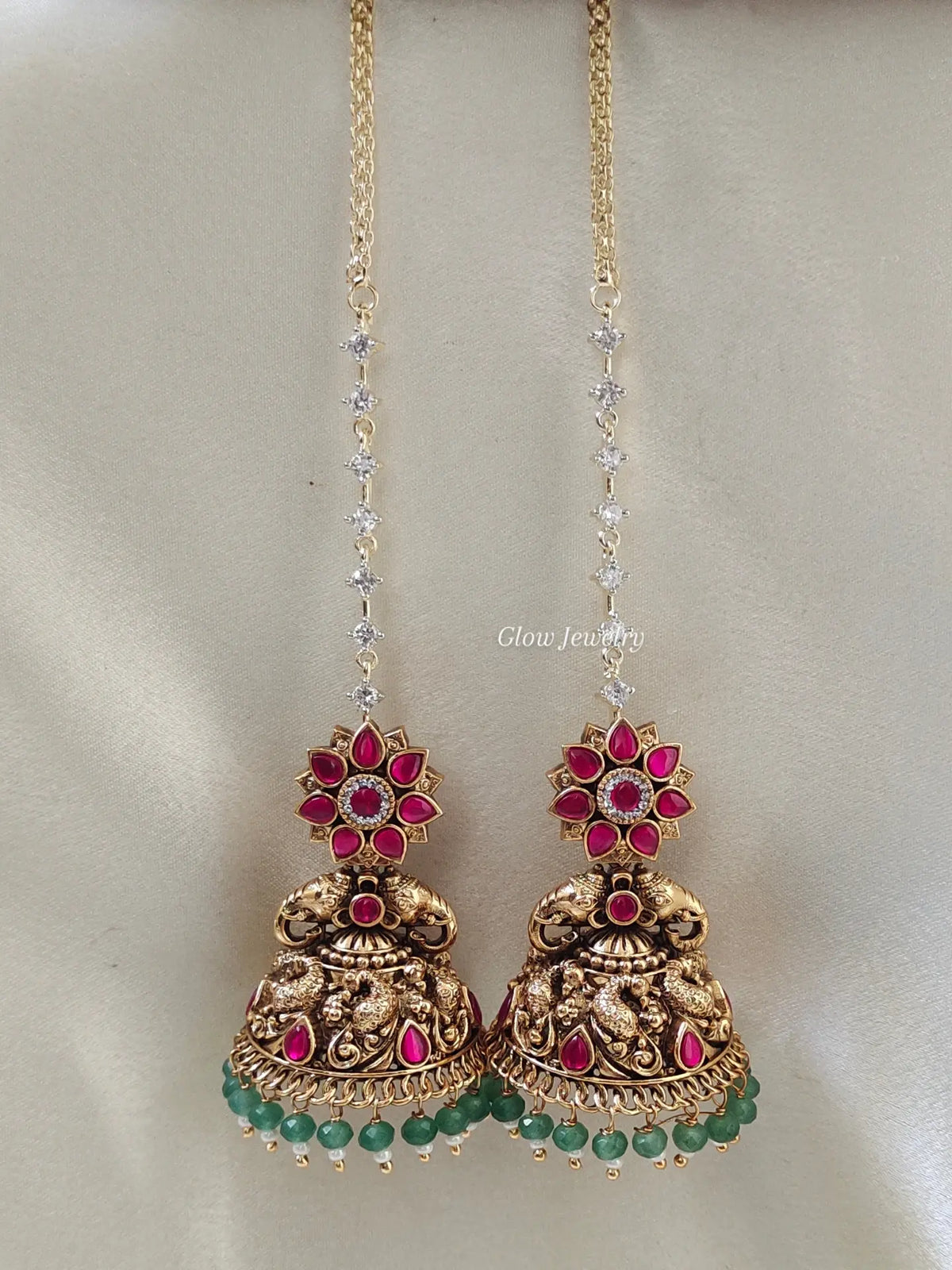 Premium Quality Jadau Bridal Jumka with AD Stone Maatil