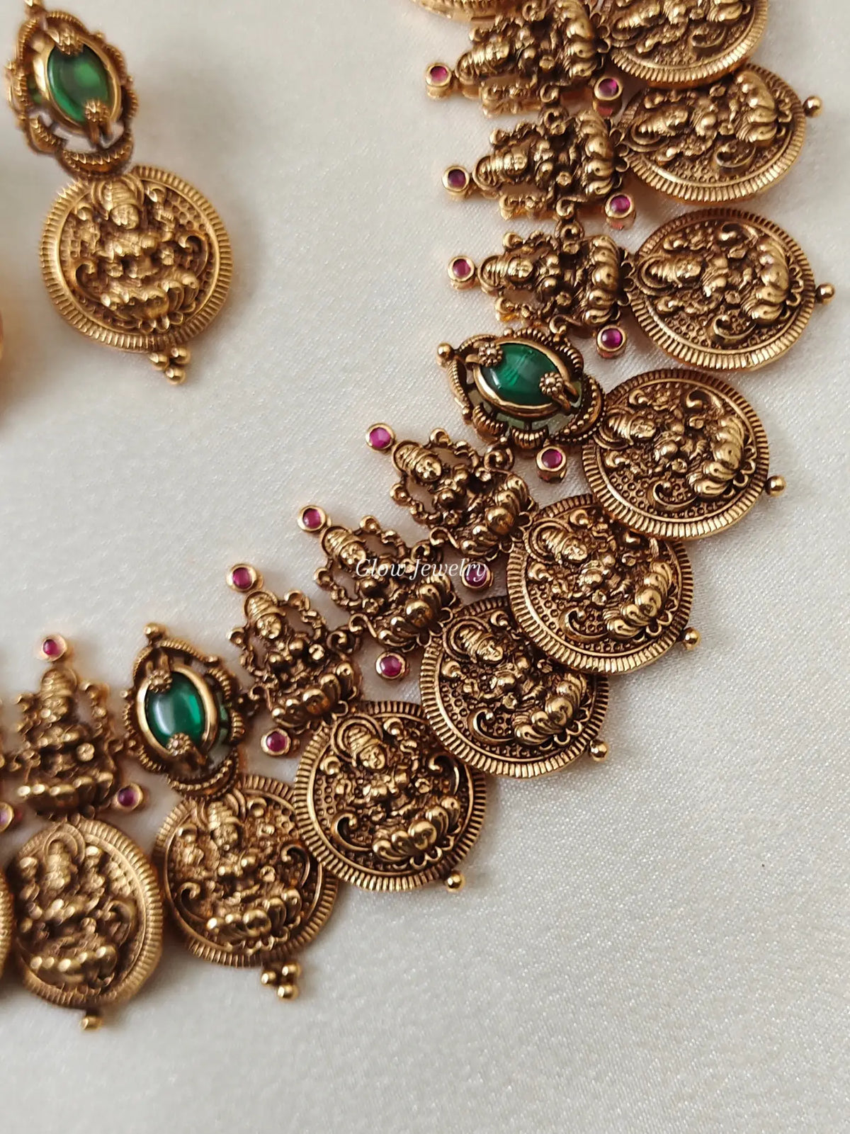 Premium Quality Gold-Alike Lakshmi Kasu Necklace