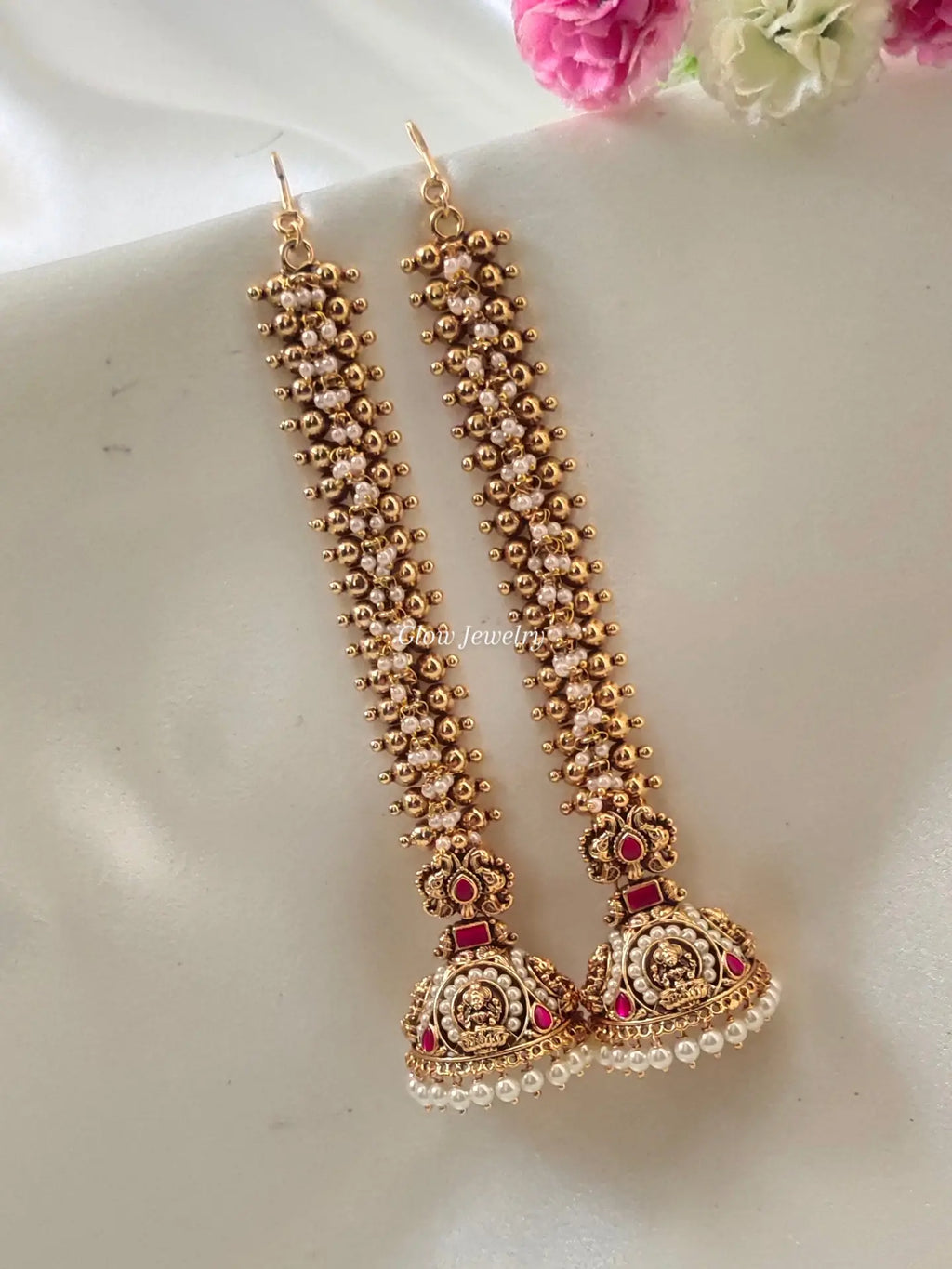 Premium Quality Jadau Bridal Lakshmi Peacock Jumka with Maatil