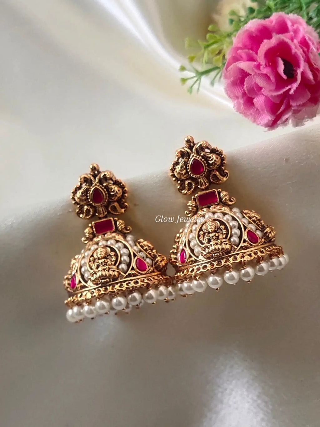 Premium Quality Peacock Jadau Jumka With Pearl Hanging