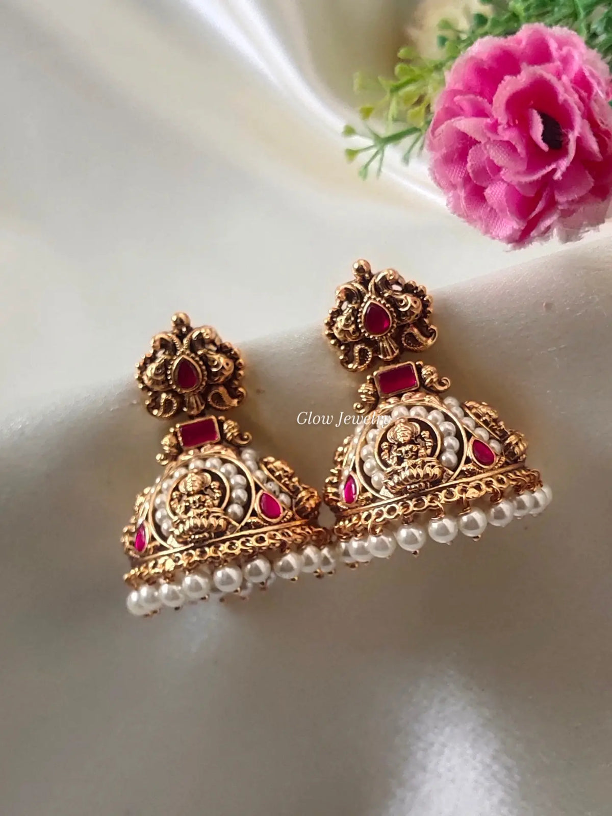 Premium Quality Peacock Jadau Jumka With Pearl Hanging