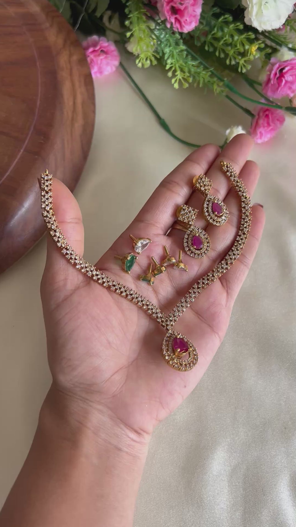 Premium Quality Interchangeable 4 in 1 AD Stone Necklace