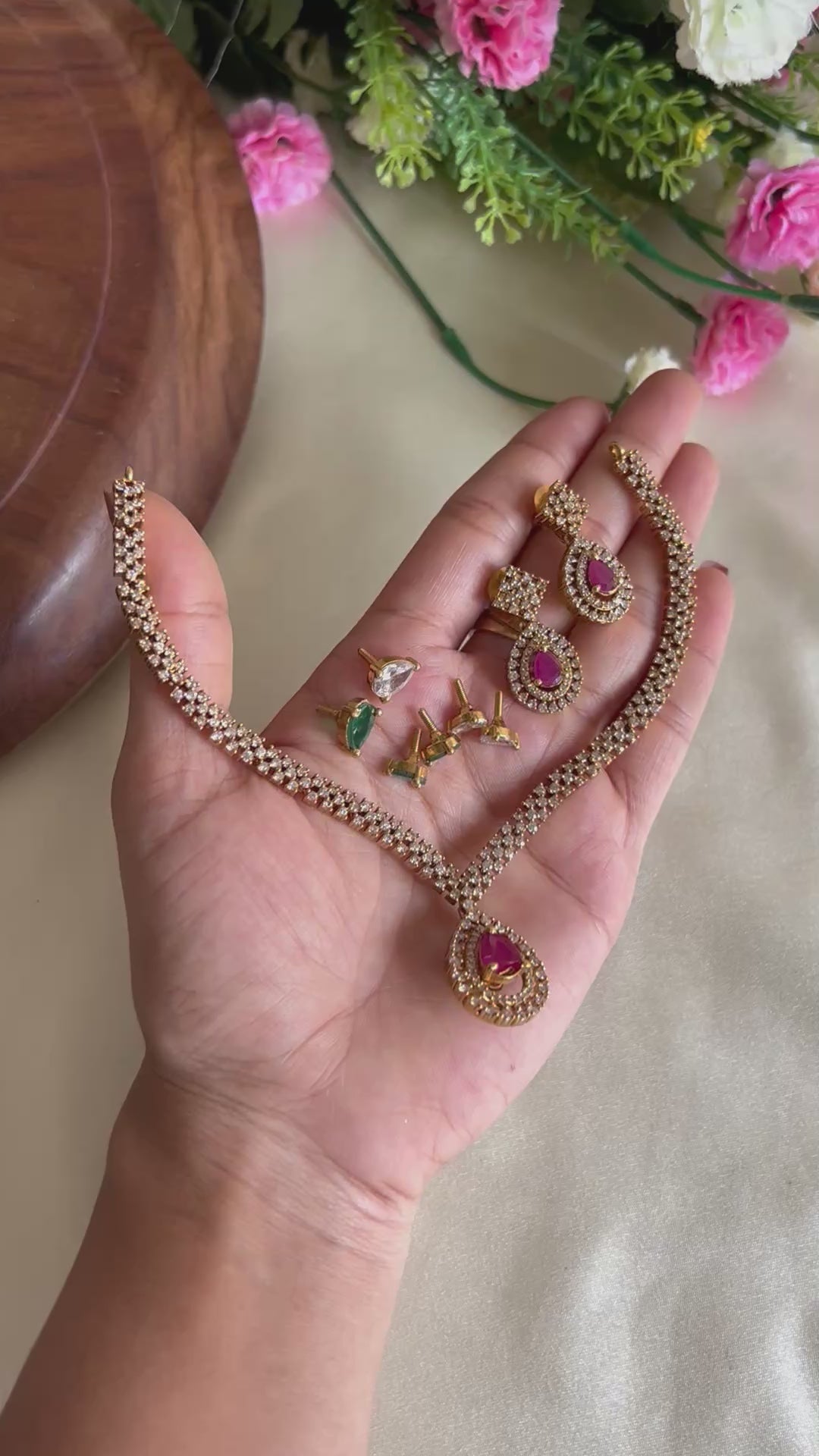 Premium Quality Interchangeable 4 in 1 AD Stone Necklace