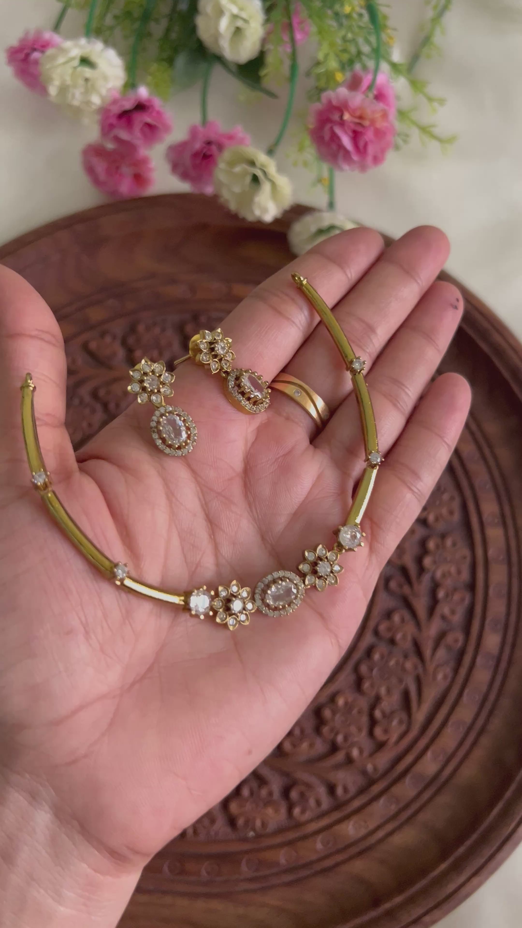 Premium Quality AD Stone Hasli Necklace