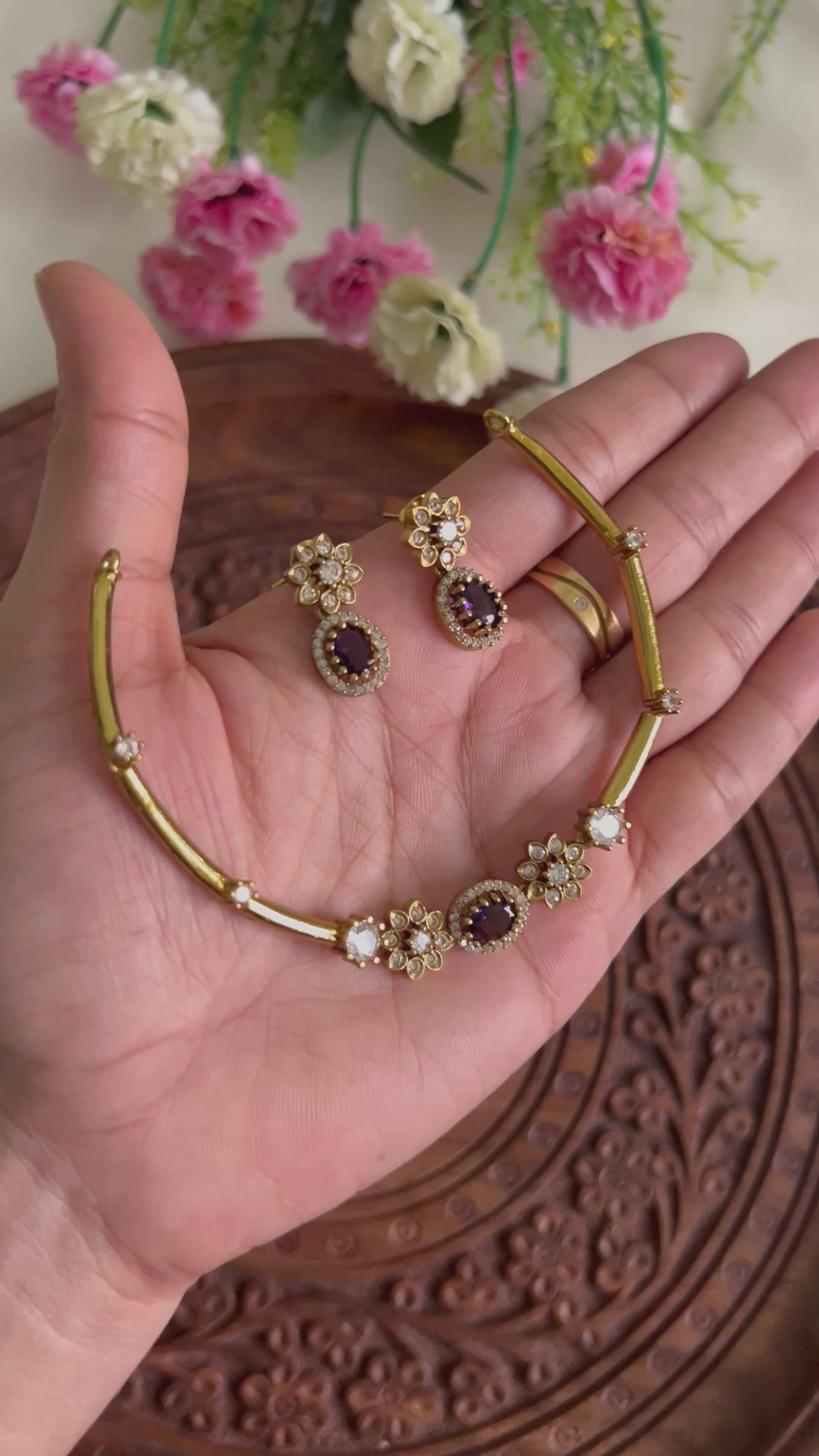 Premium Quality AD Stone Hasli Necklace