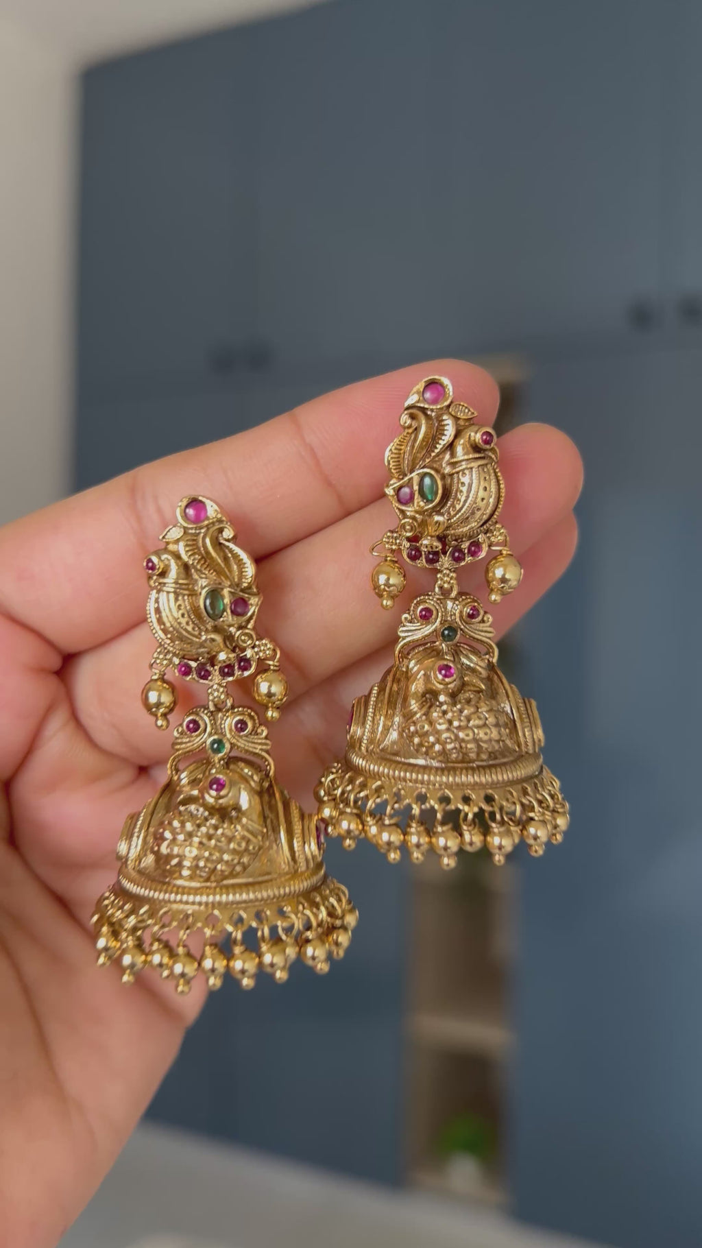 Premium Quality Antique Peacock Jumka