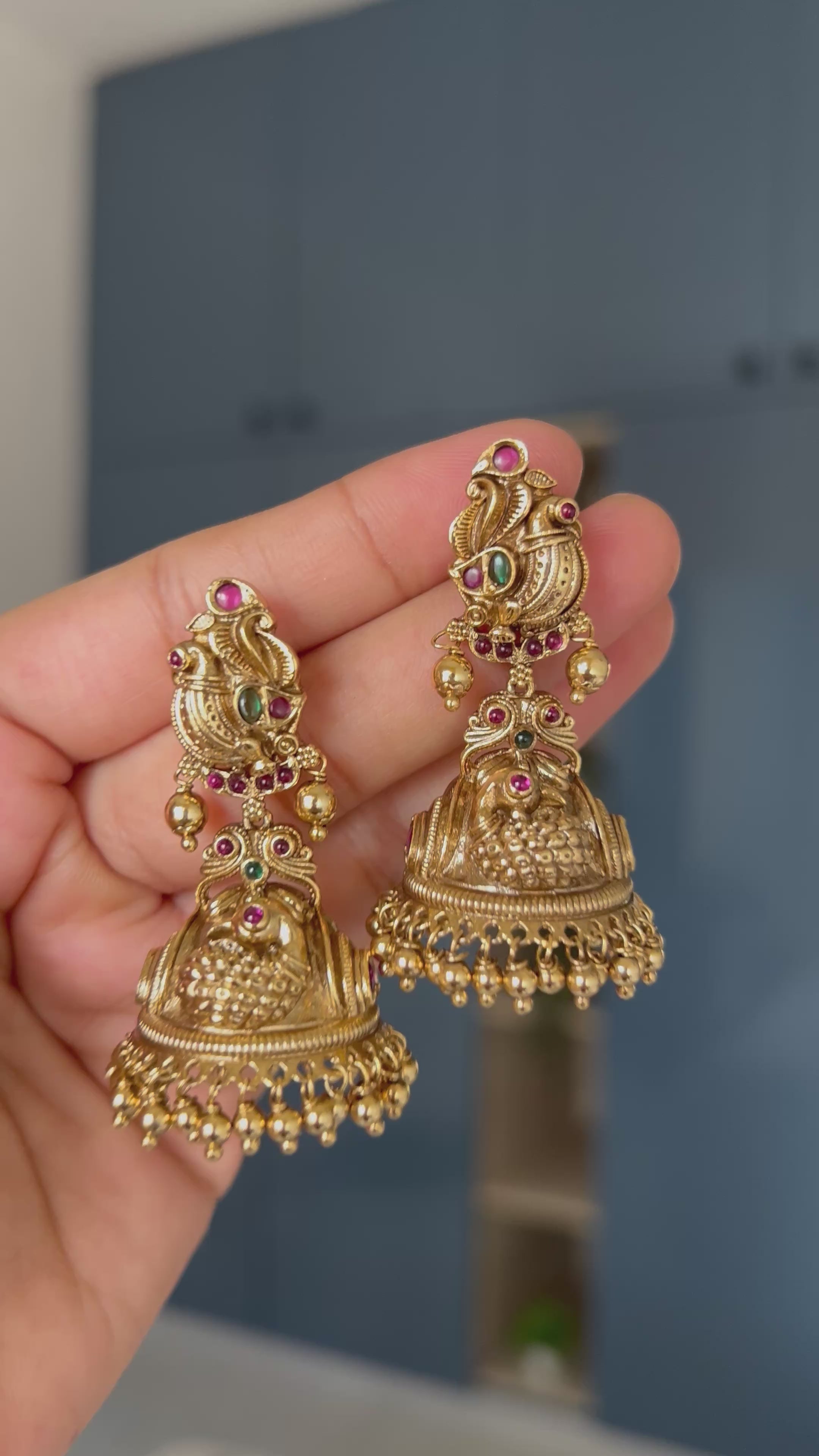 Premium Quality Antique Peacock Jumka