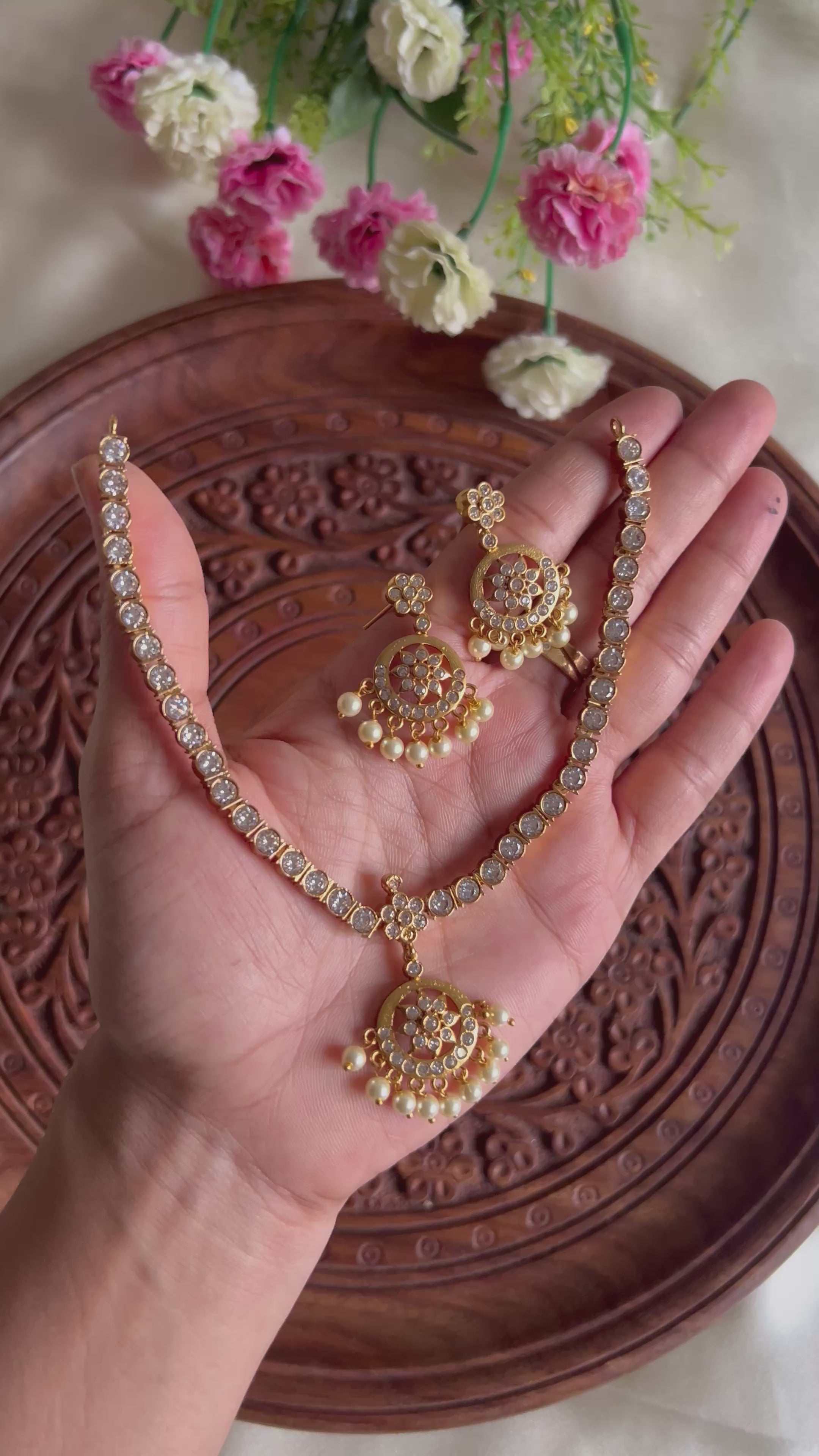 Premium Quality AD Stone Attigai Necklace