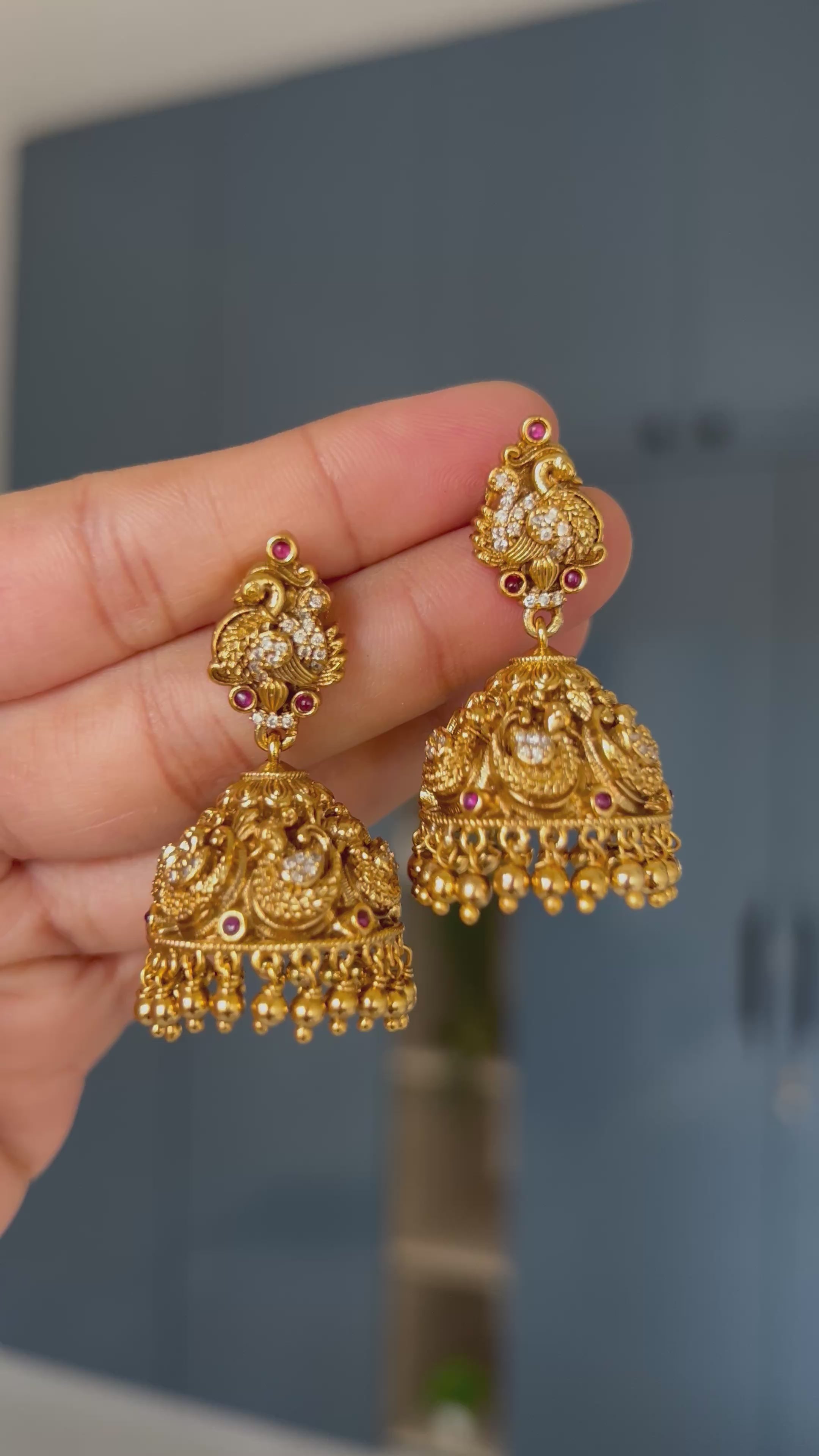 Premium Quality Antique Peacock Jumka