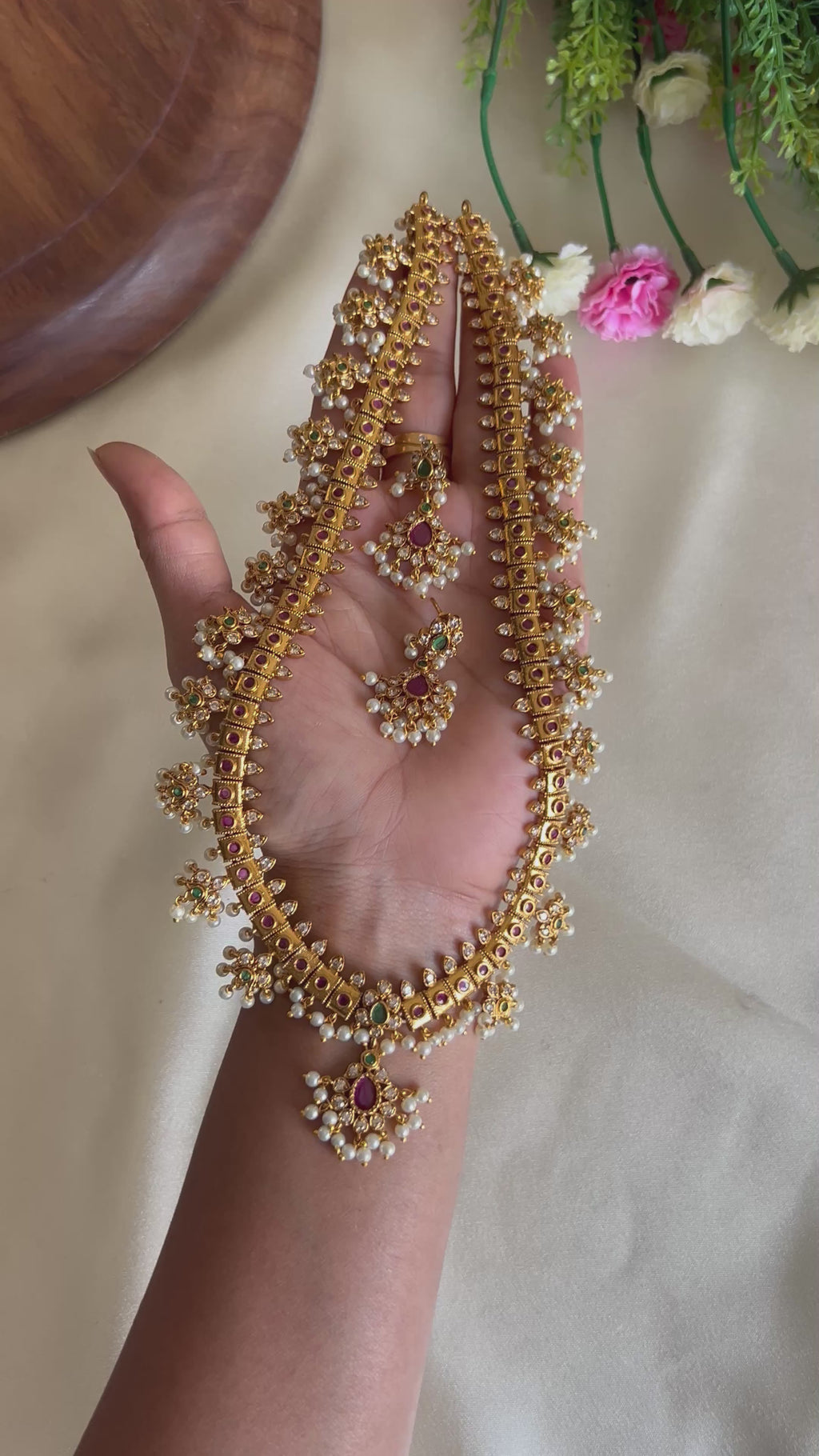 Premium Quality Gold Finish Guttapusalu Haram