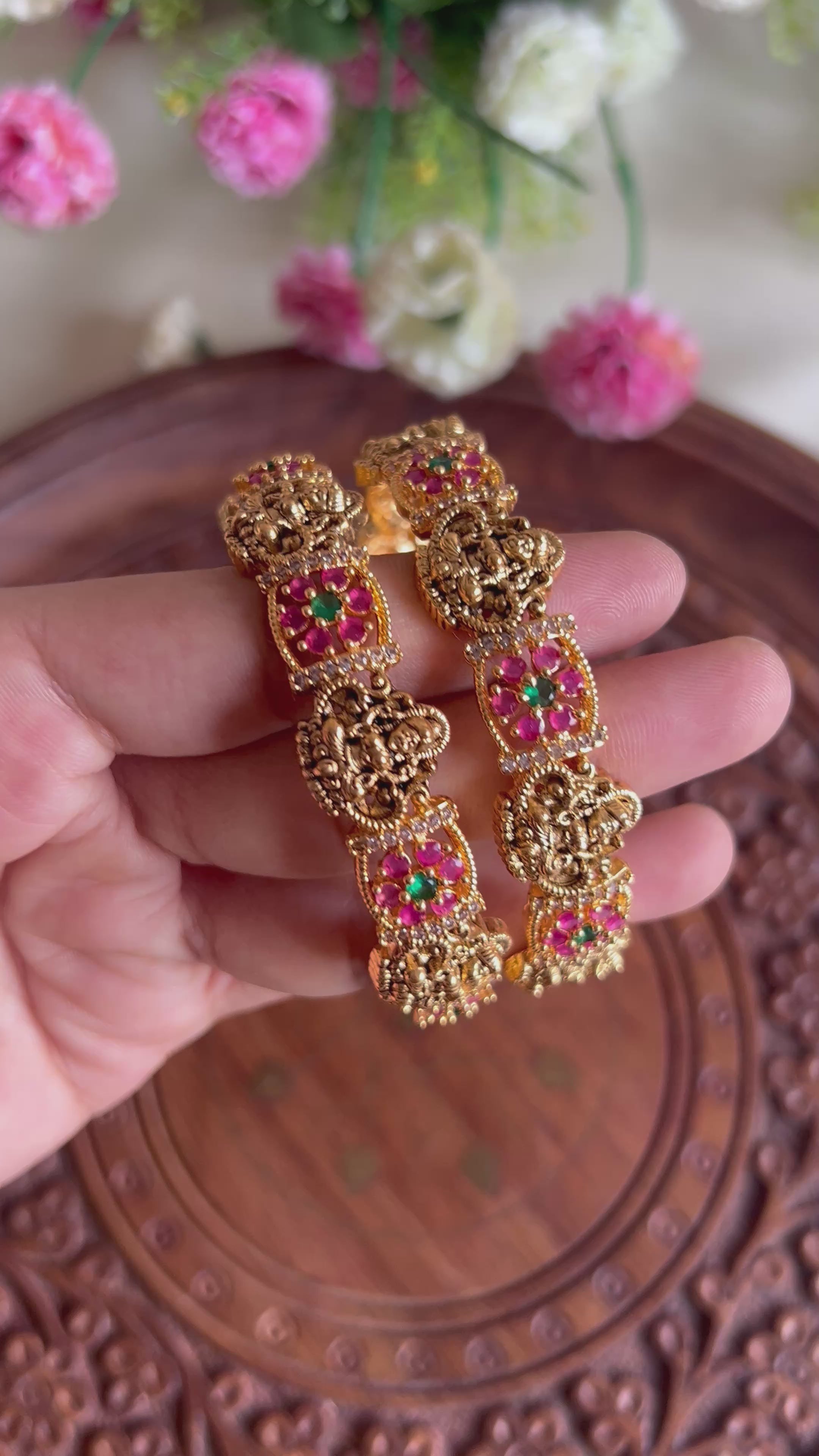 Premium Quality Antique Finish Lakshmi Devi Bangles