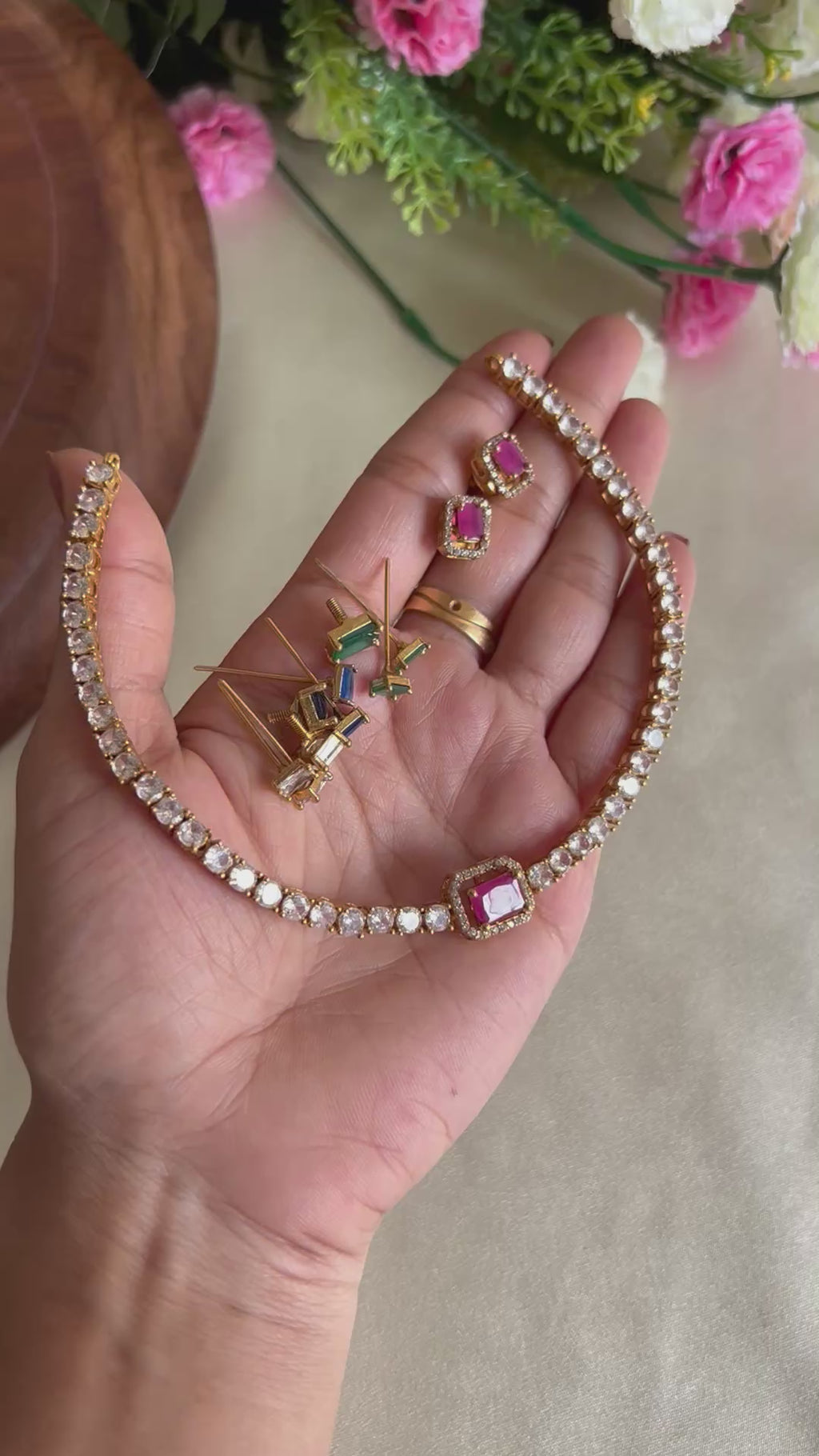 Premium Quality Interchangeable 4 in 1 AD Stone Necklace