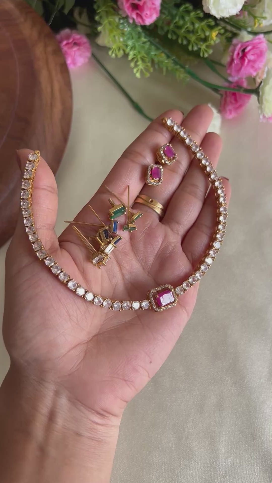 Premium Quality Interchangeable 4 in 1 AD Stone Necklace