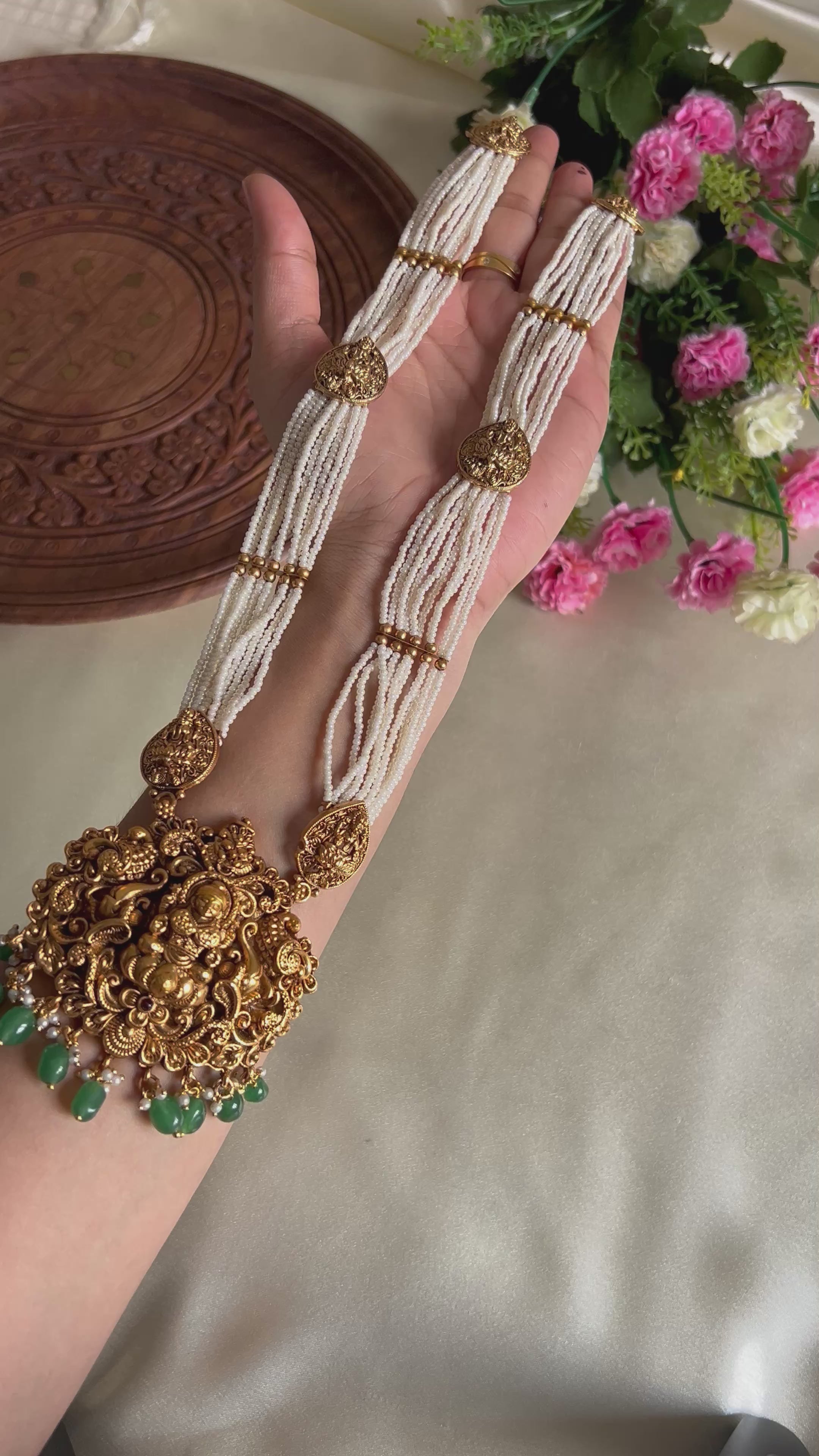Premium Quality White Sugar Beads Lakshmi Haram