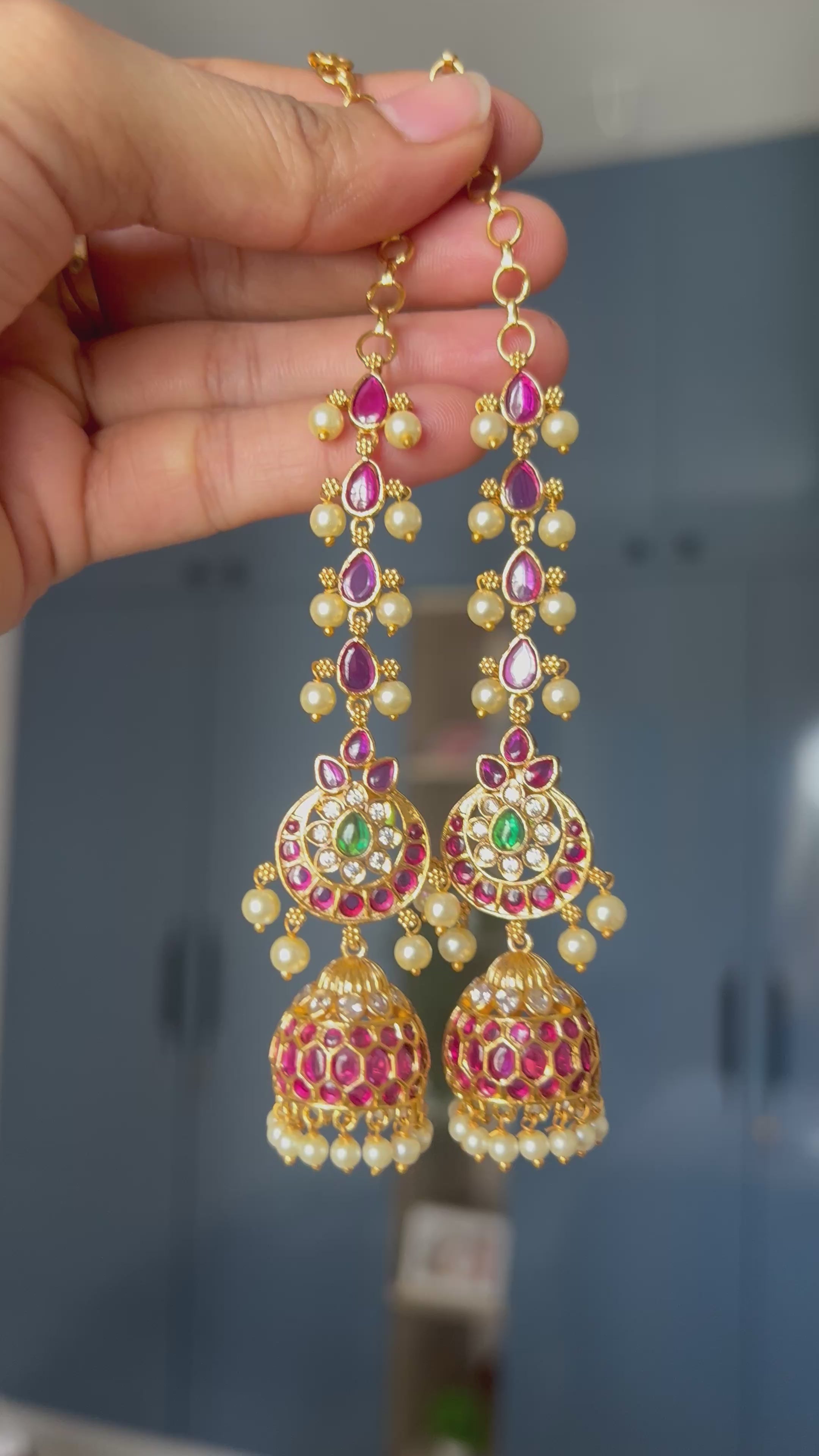 Premium Quality Kemp Stone Jumka with Maatil