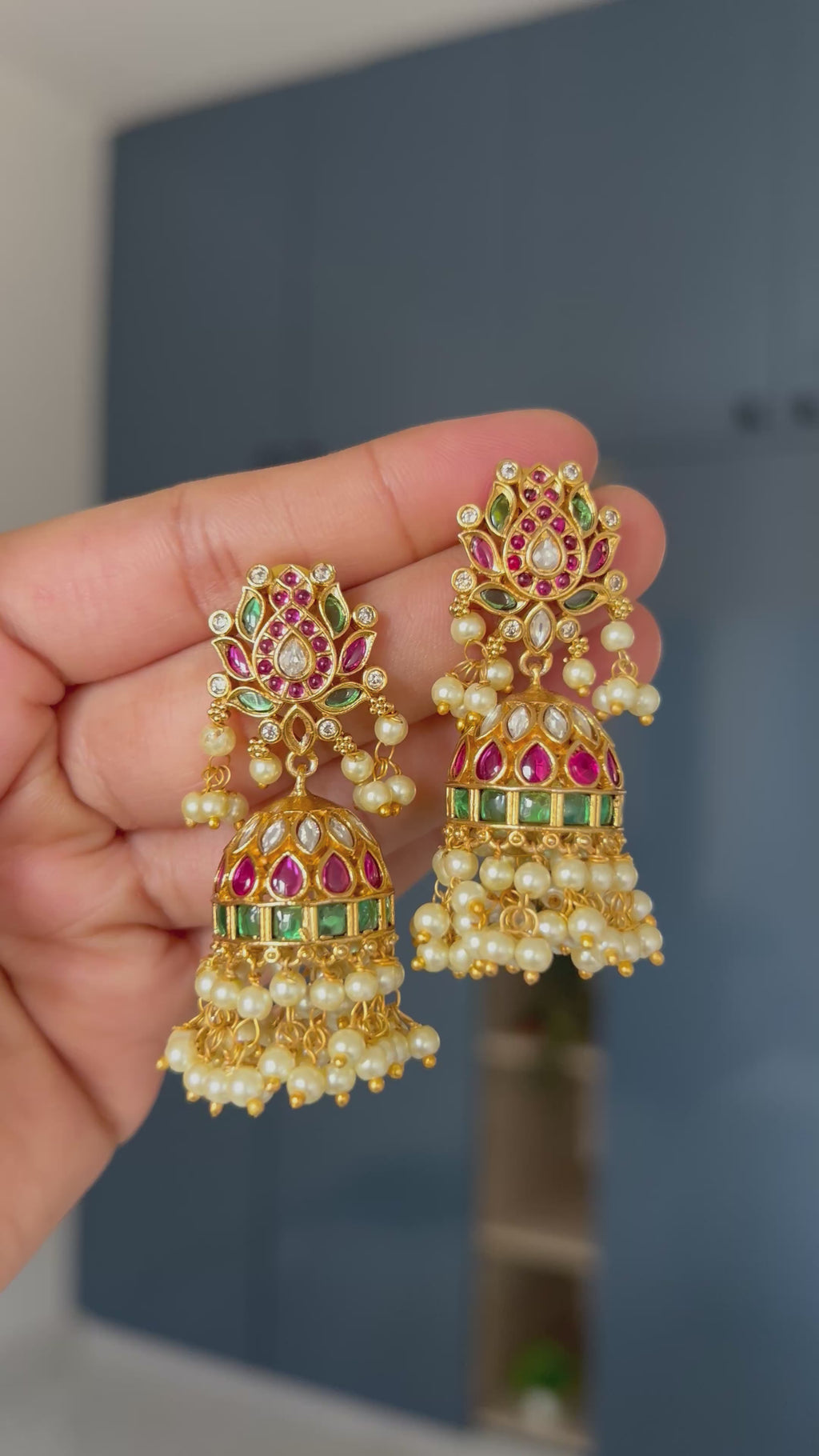 Premium Quality Multicolour Lotus Design Jumka