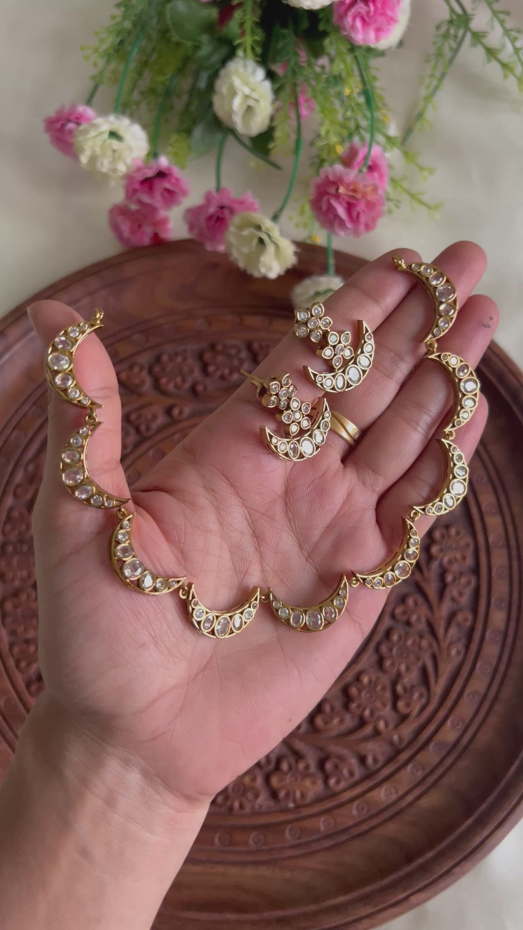 Premium Quality Half Moon AD Stone Necklace