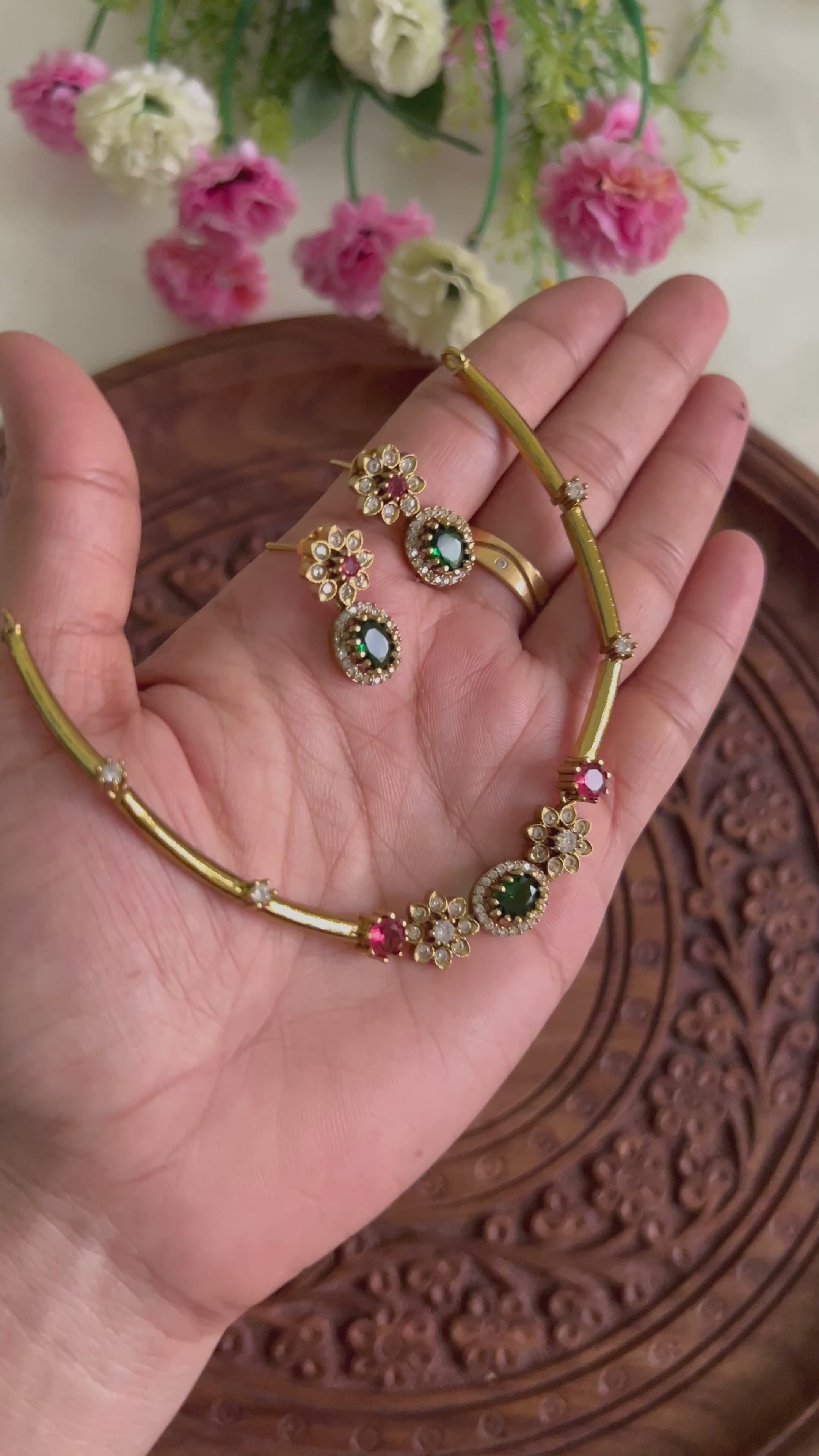 Premium Quality AD Stone Hasli Necklace