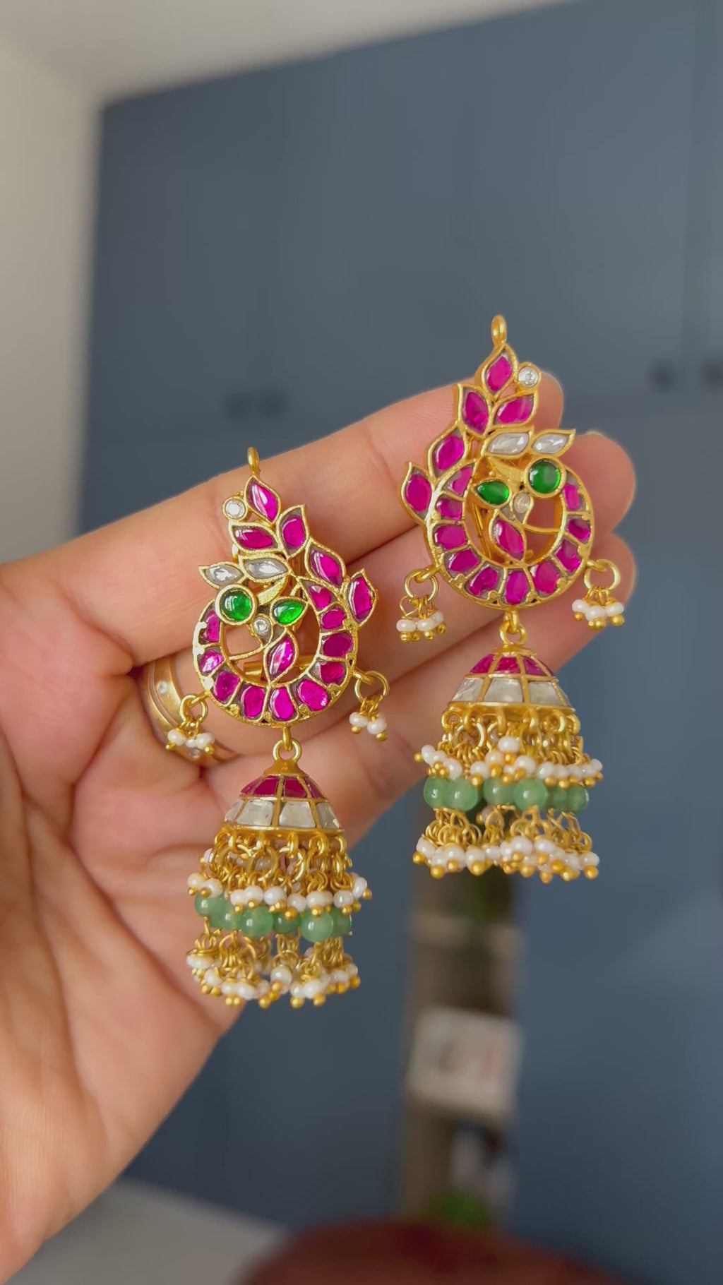 Premium Quality Gold Look Alike Jadau Jumka