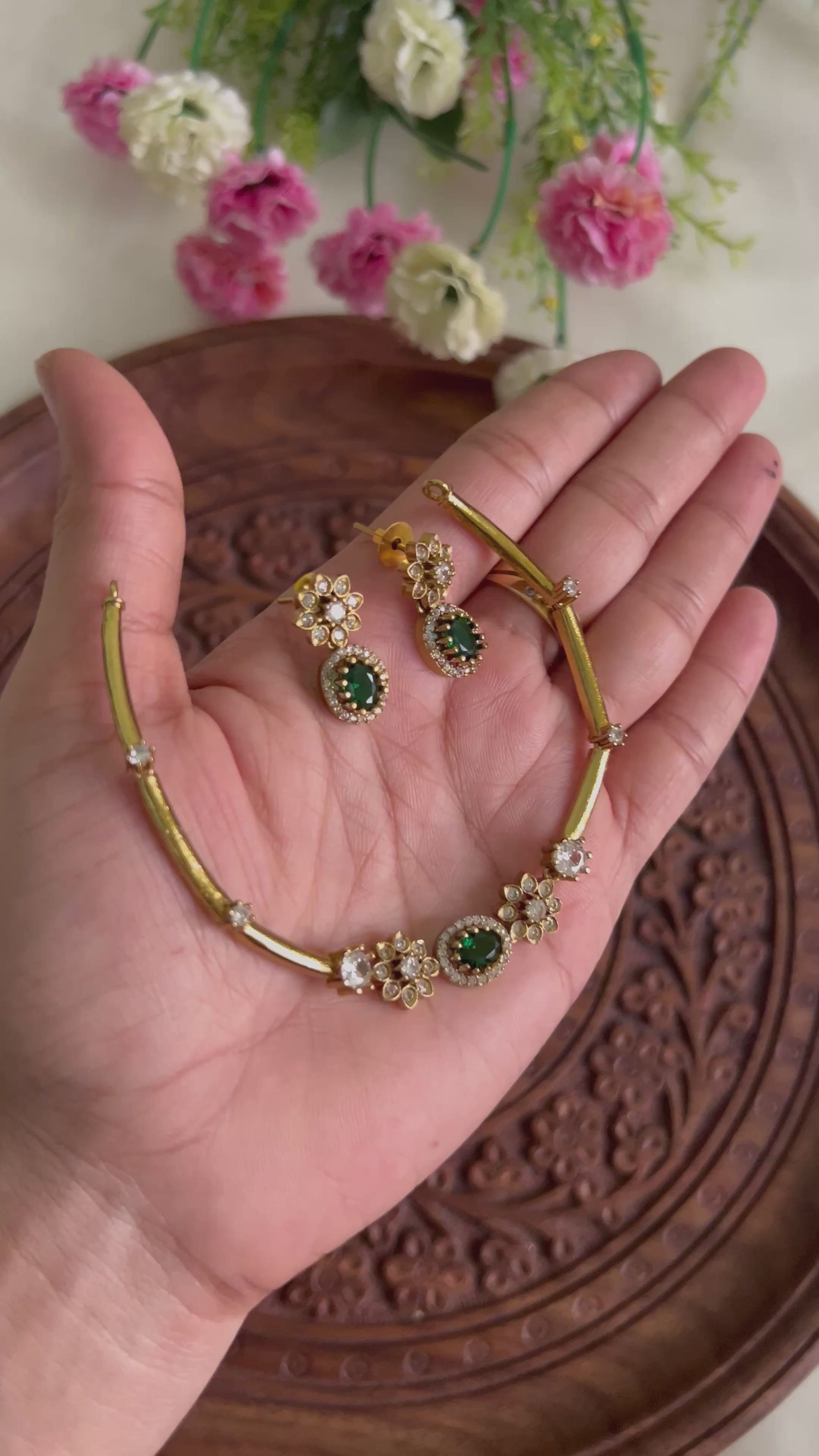 Premium Quality AD Stone Hasli Necklace