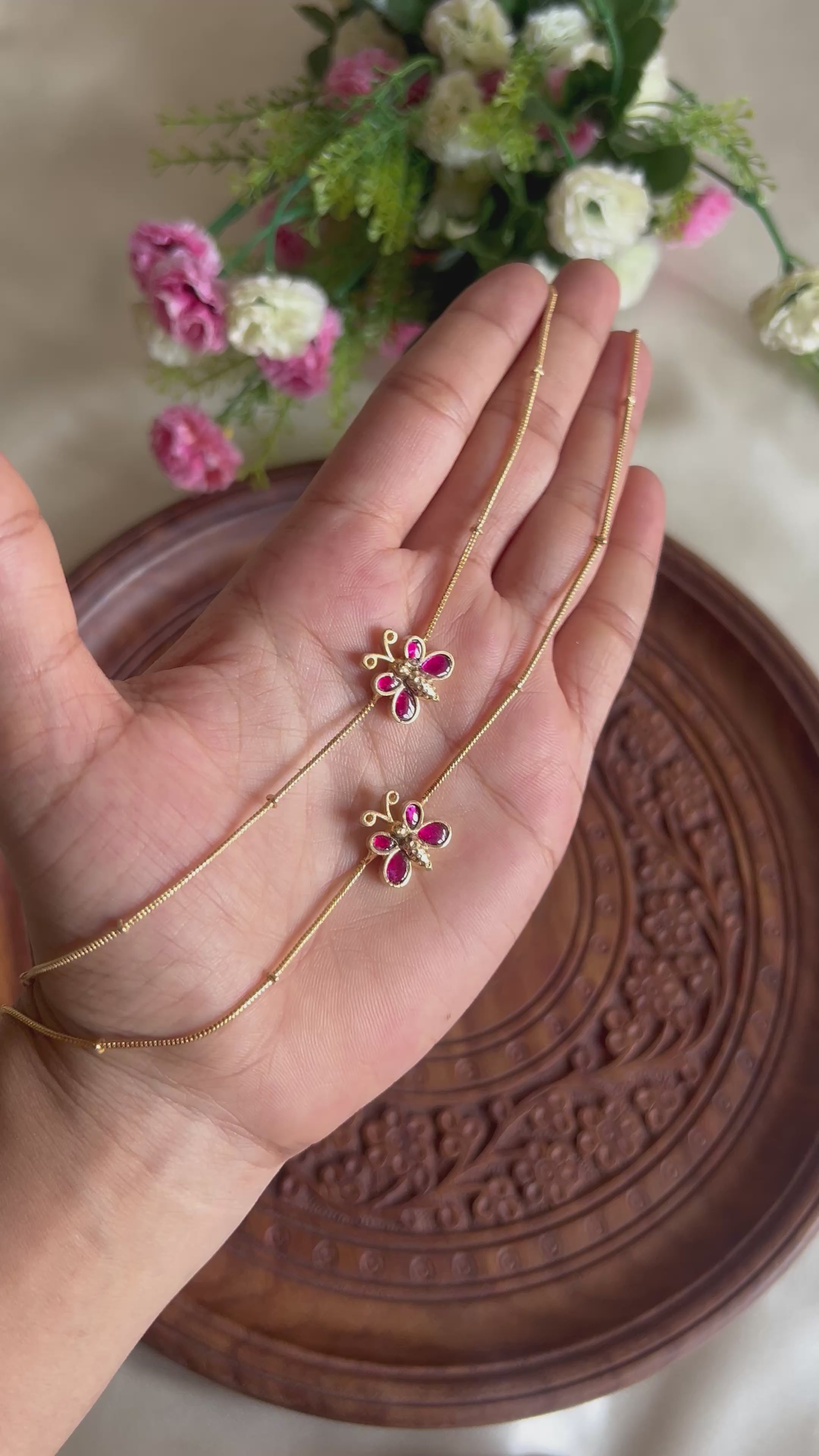 Premium Quality Jadau Kundan Butterfly Anklets