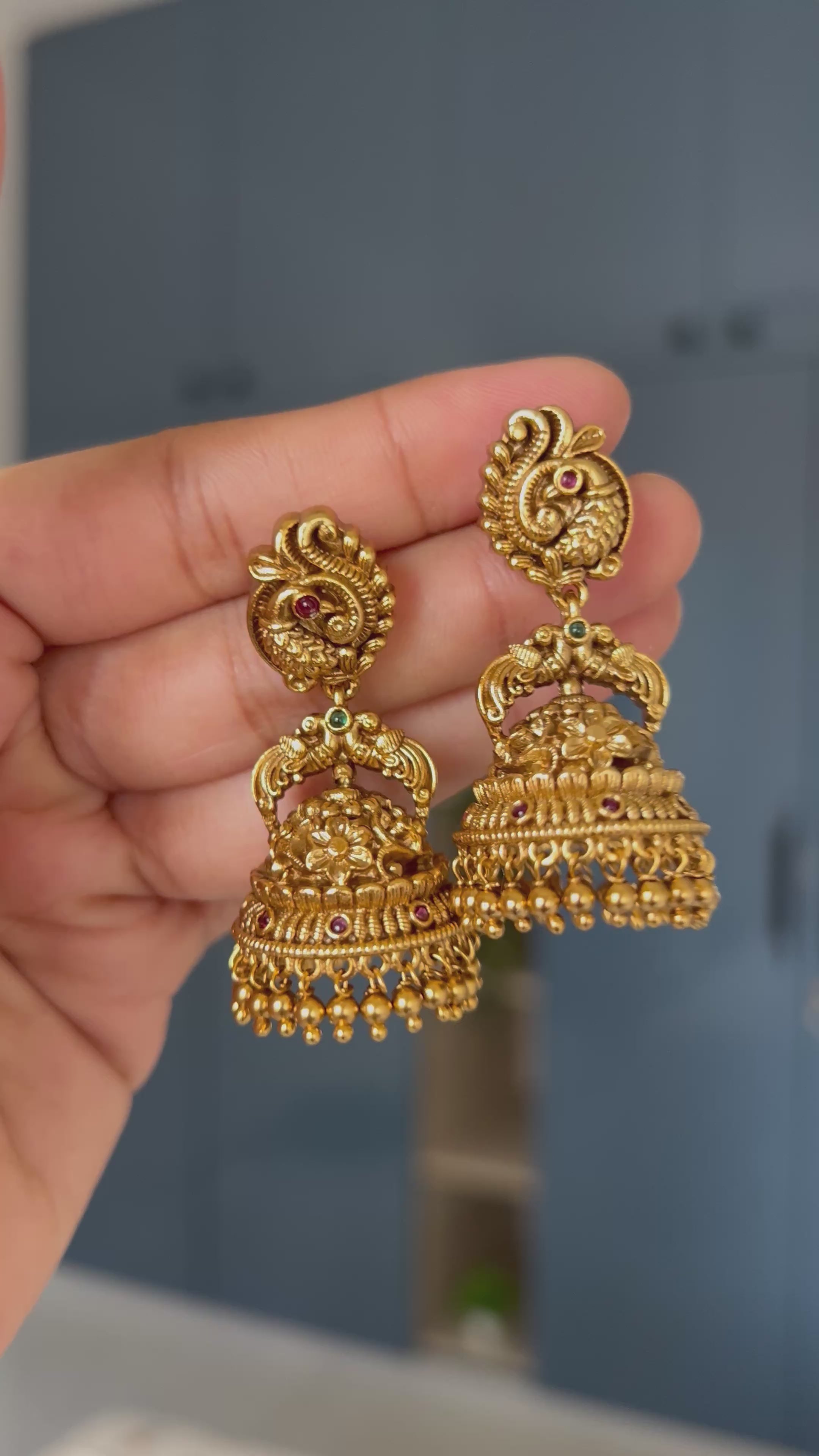 Premium Quality Antique Peacock Jumka