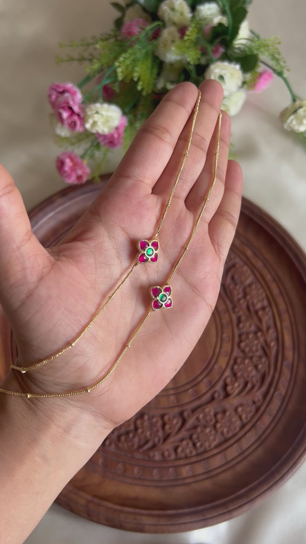 Premium Quality Jadau Stone Anklets