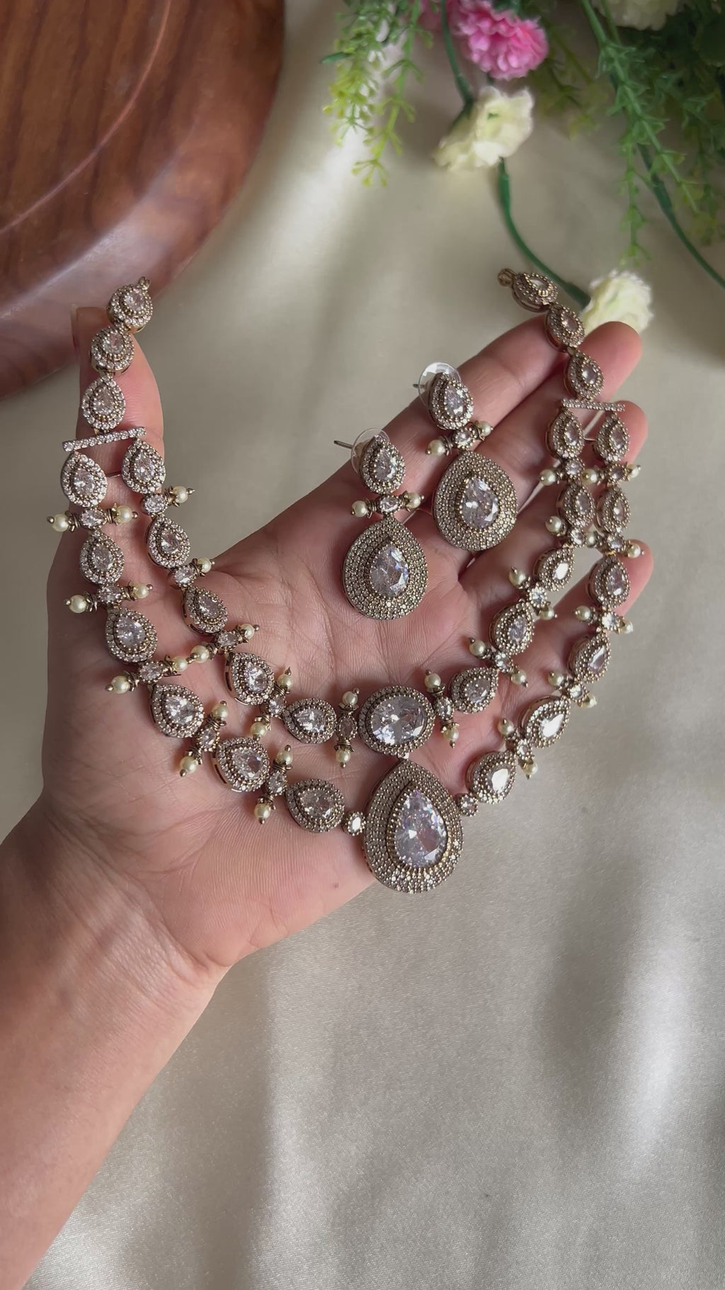 Premium Quality Bridal 2 Layer Victorian Necklace