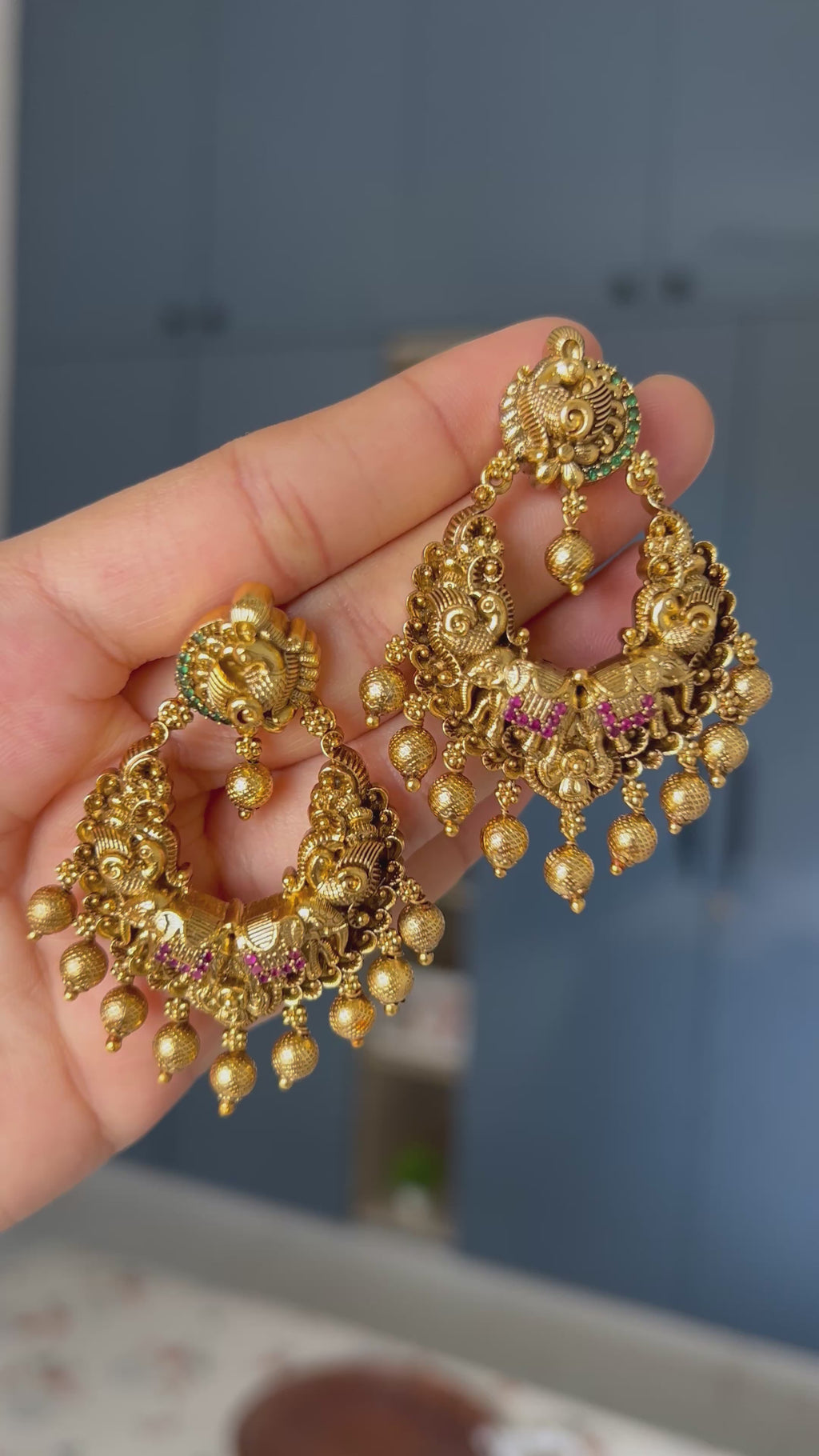 Premium Quality Peacock Elephant Chandbali