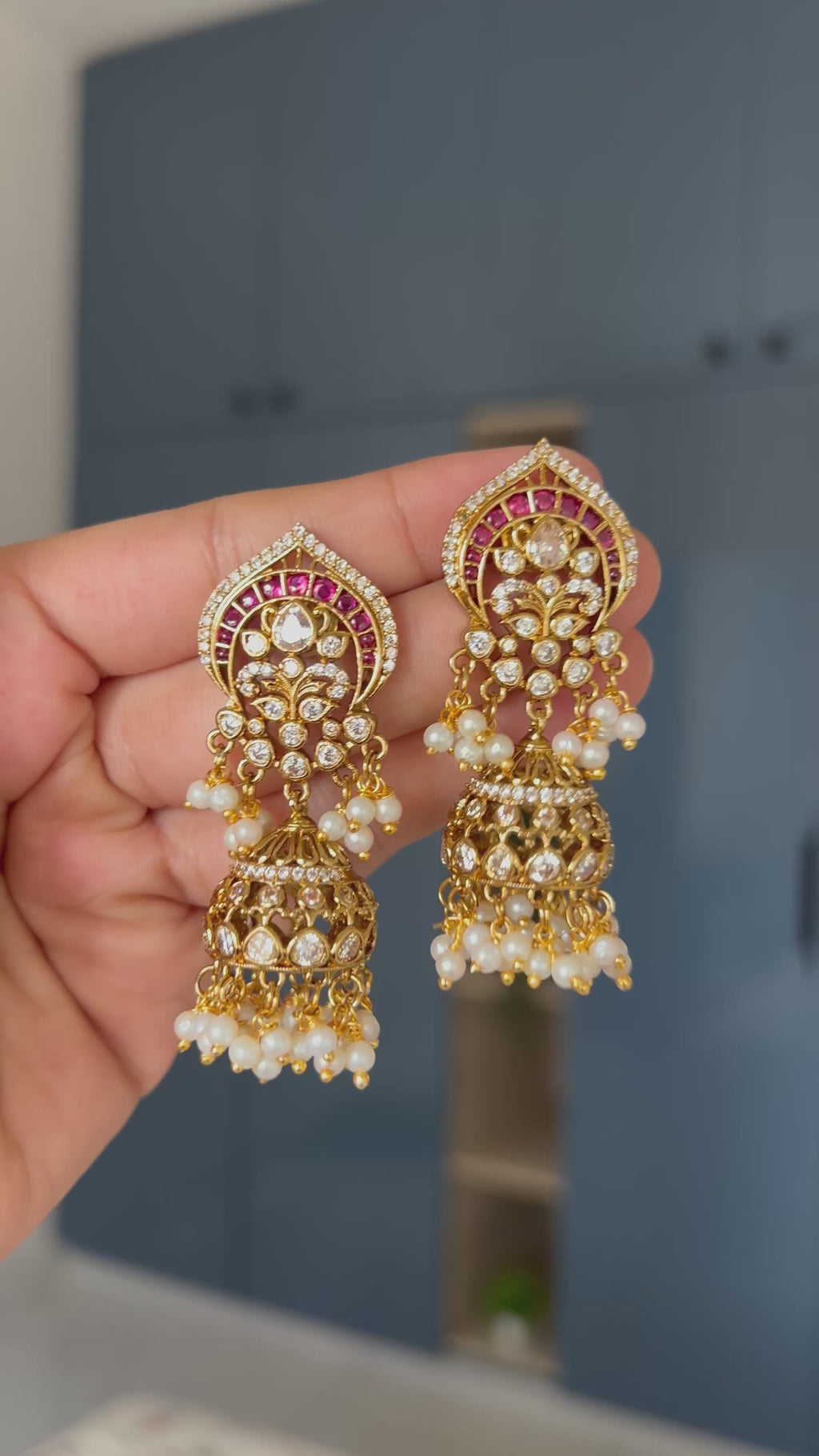Premium Quality Ruby AD Stone Jumka